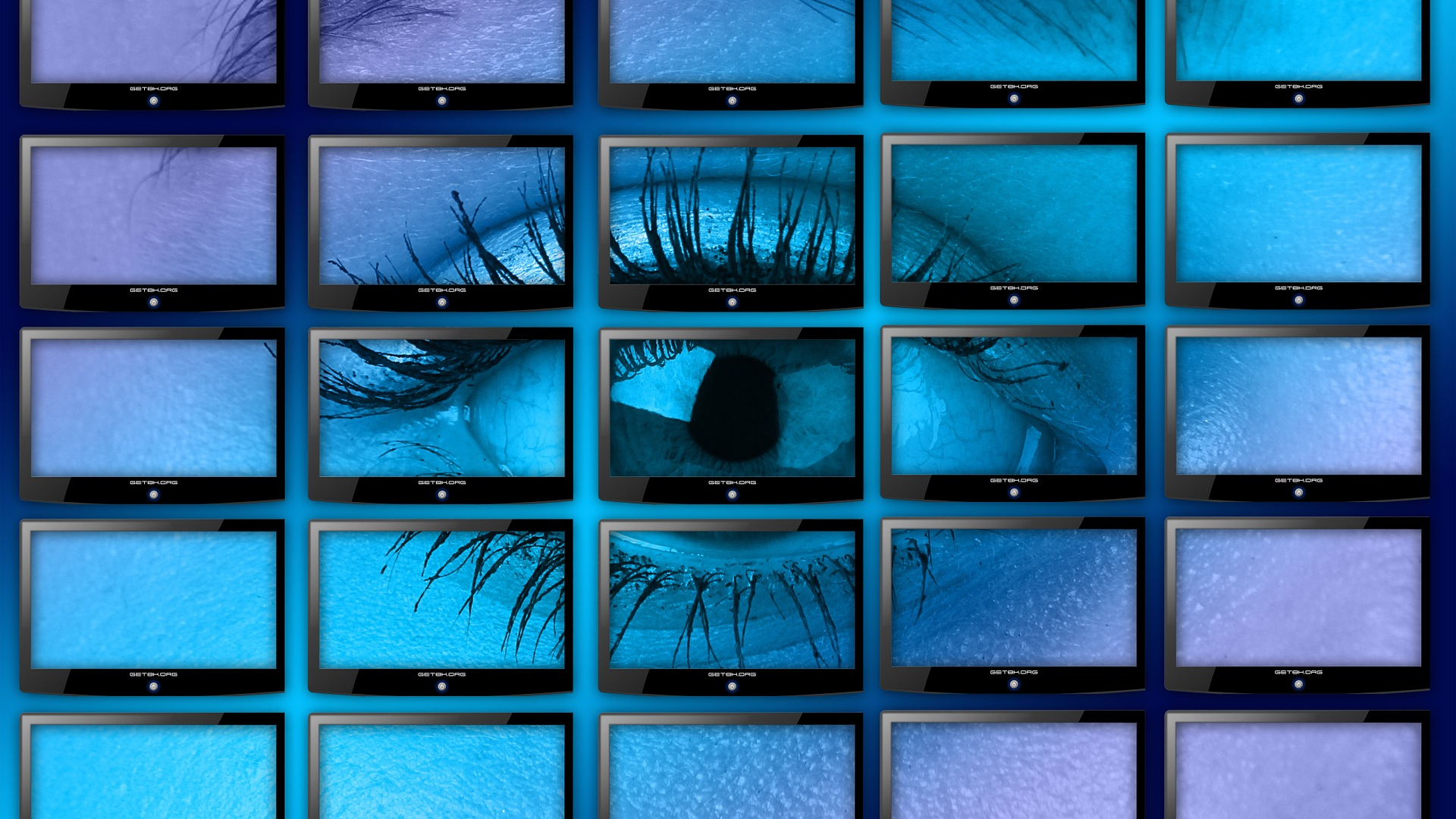 Eye Displayed through Monitor Images (Public Domain Image)